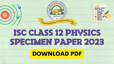 Isc Physics Specimen Paper Cisce Class Physics Sample Paper