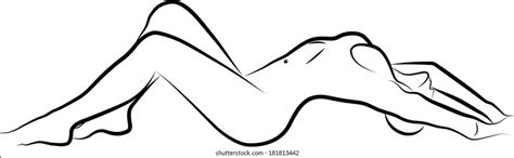 Sketch Naked Woman Lying Stock Vector Royalty Free Shutterstock