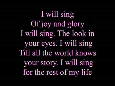 I will sing - lyrics Chords - Chordify