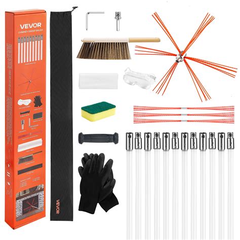 VEVOR Chimney Sweep Kit, 39 ft Maximum Extendable Length Chimney Sweep