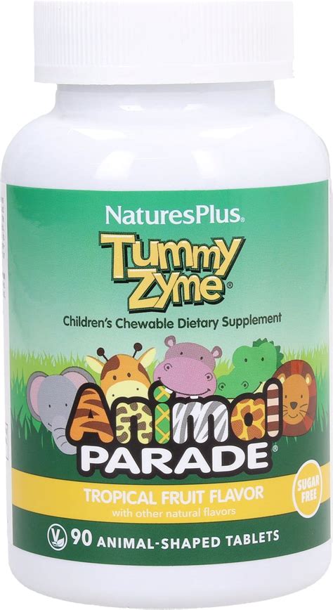 Animal Parade Tummy Zyme, 90 chewable tablets - NaturesPlus - VitalAbo ...