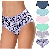 Curve Muse Women S Cotton Bikini Briefs Mid Waist Underwear Panties Pack At Amazon Women