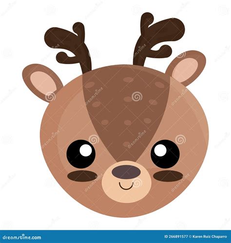 isolated cute deer avatar character vector stock vector illustration
