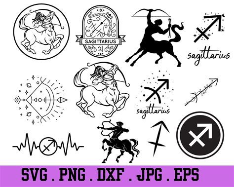 Sagittarius Svg Bundle Zodiac Svgzodiac Sign Png Sagittarius Dxf