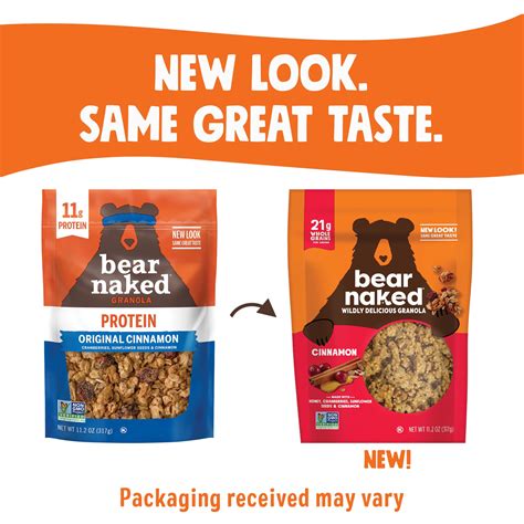 Bear Naked Granola Cereal Whole Grain Granola Breakfast Snacks Cinnamon Oz Bag Bag