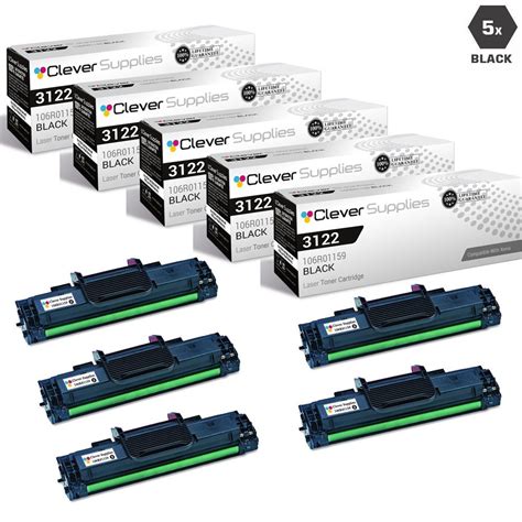Compatible Xerox 3122 Toner Cartridges Black 5 Pack (106R01159 ...