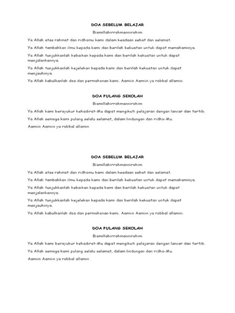 Doa Sebelum Belajar Pdf