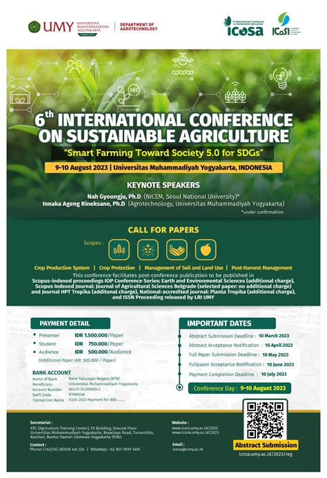 Th International Conference On Sustainable Agriculture Icosa