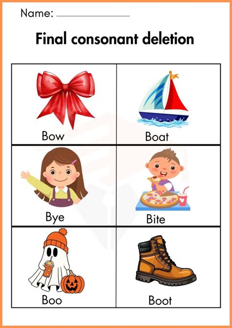 Final Consonant Deletion Worksheets