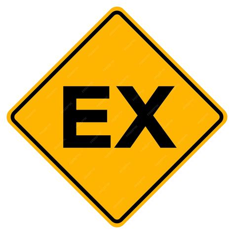 Premium Vector | Ex Yellow Warning Attention Sign on a white background