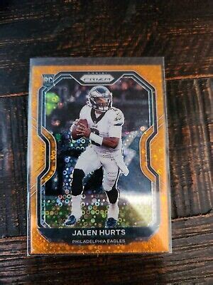 2020 Panini Mosaic Jalen Hurts RC Prizm Orange Disco RC 343 Stunning