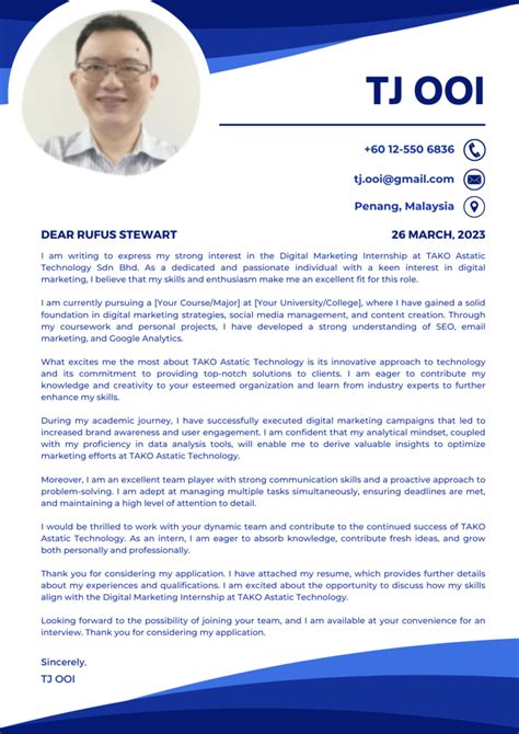 tips  write  cover letter  internship placement  malaysia