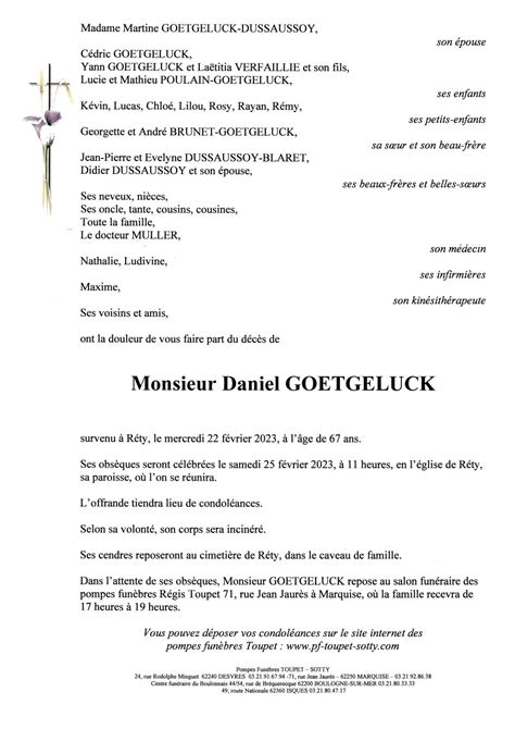 Monsieur Daniel Goetgeluck Pompes Fun Bres Toupet Sotty