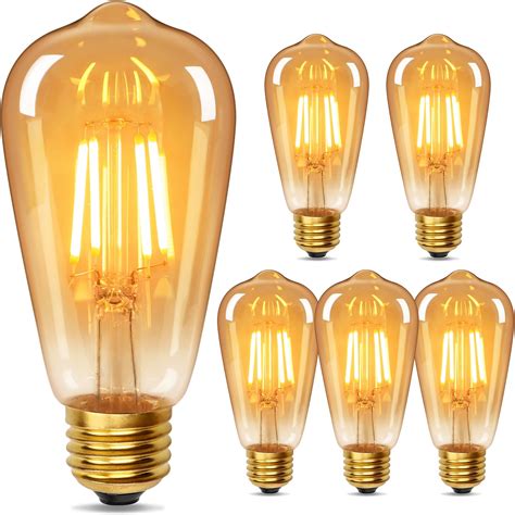 YUNRRD Vintage Light Bulb E27 Screw LED Edison Bulb ST64 4W Equivalent