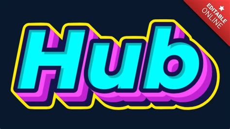 Hub Blue Pink Vintage Retro 3d Text Effect Generator