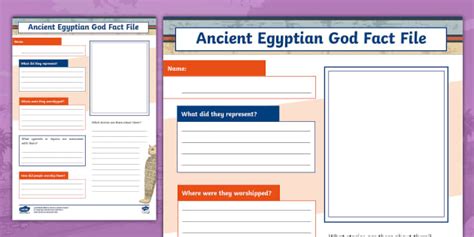 Ancient Egyptian Gods Fact File Template Twinkl Originals