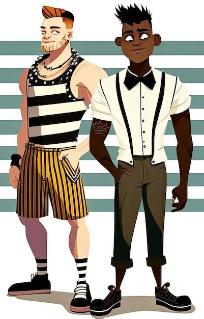 Una Caricatura De Un Hombre Gay Y Un Hombre Negro Foto Premium