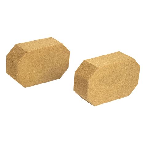 Natural Cork Octagon Yoga Blocks Brick Exercise 2 Pcs Set Eco Non Slip