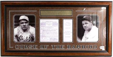 Curse Of The Bambino Babe Ruth Commemorative Player Transfer Agreement NY Yankees Contract