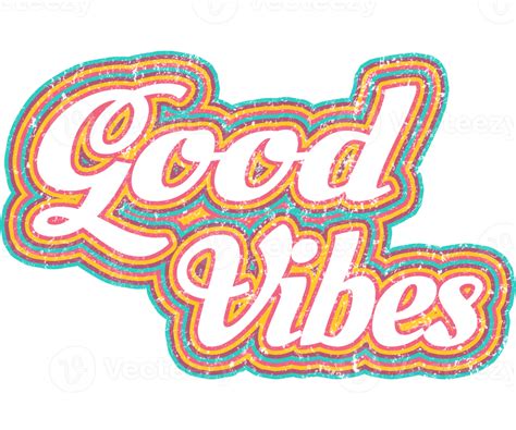 Retro Good Vibes Distressed Graphic 10879679 Png