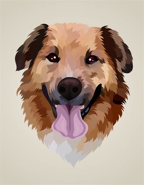 illustration vector realistic dog head 4725227 Vector Art at Vecteezy