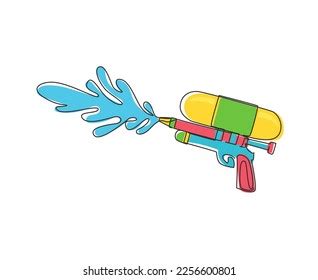 Single One Line Drawing Water Gun Stock Vector (Royalty Free) 2256600801 | Shutterstock