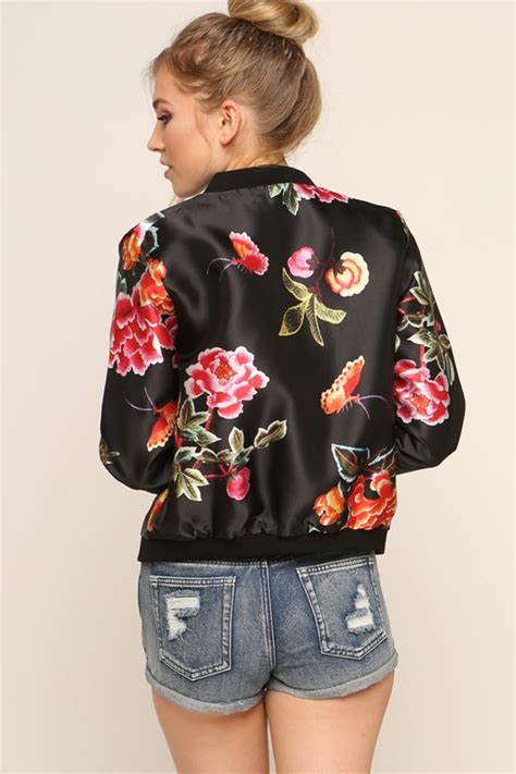 Floral Bomber Jacket Divas Boutique