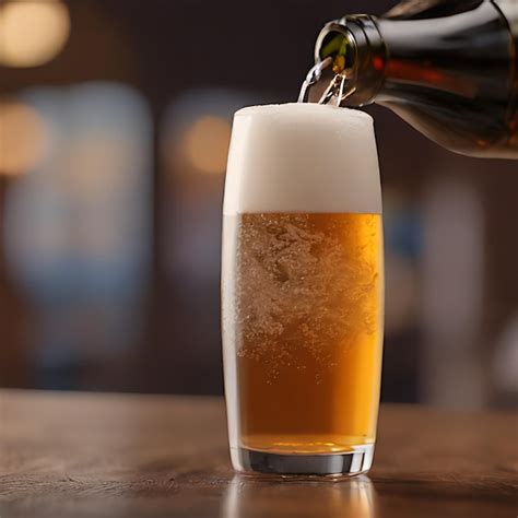 Premium Photo A Bottle Of Beer Being Poured Into A Glass