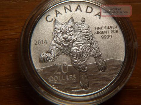 2014 Canada $20 Twenty Dollars, . 9999 Silver Coin, Lynx