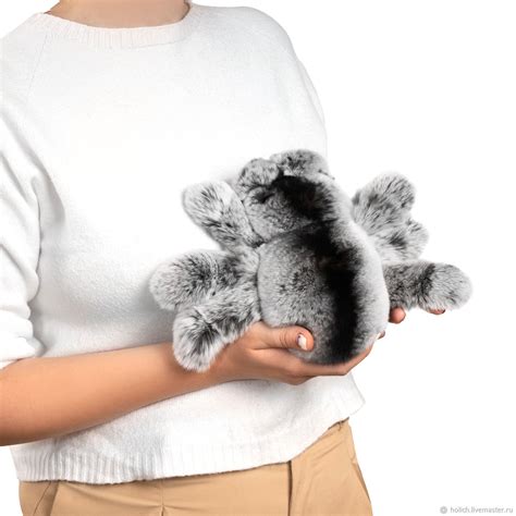 Мягкая игрушка: паук из натурального меха серый подарок мальчику в ...