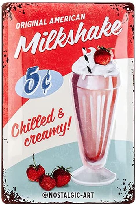 Nostalgic Art Retro Tin Sign Usa Milkshake Gift Idea For Usa