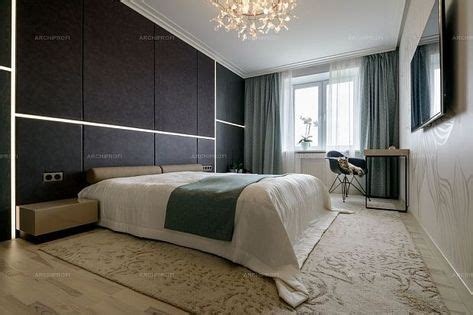 Узкая длинная спальня интерьер - 90 фото