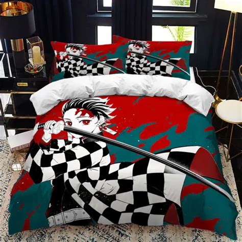 Demon Slayer Tanjiro Nichirin Katana Bedding Set Demon Slayer Fan Gift