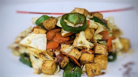 Chinese Stir Fried Tofu Vegetables Asian Style Cooking Recipe Youtube