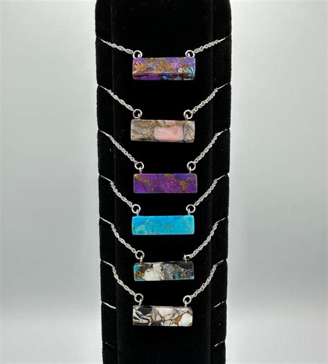 Kingman Turquoise Kid Naked Bar Necklaces TN116 Etsy