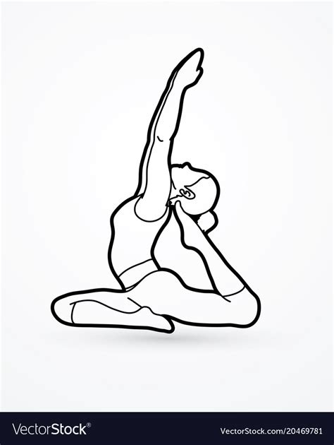 A Woman Practicing Yoga Yoga Pose Outline Graphic Vector Image