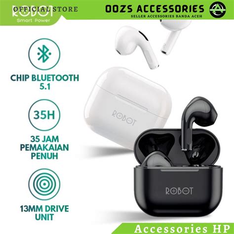 Jual Robot Headset Wireless Bluetooth T50 TWS Earphone Wireless True