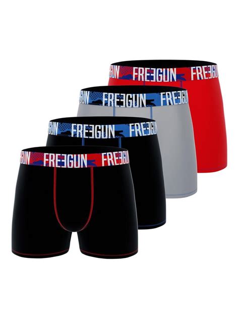 Lot De 4 Boxers Homme En Coton Freegun Noir Kiabi 28 90