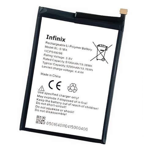 Infinix Hot 11 X662 Battery Replacement BL 51BX Battery With 5200mAh Capacity Silver Sale