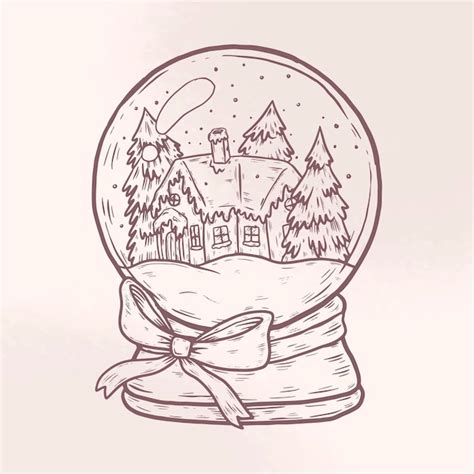 Globo De Bola De Nieve Navide O Vintage Vector Gratis