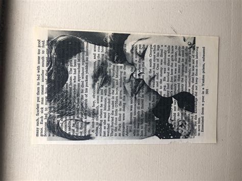 Rhett and Scarlett Black and White Print on Upcycled Paper | Etsy