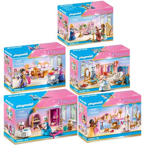 PLAYMOBIL 70451-2-3-4-5 Princess 5er Set Alle Zimmer für das Schloss