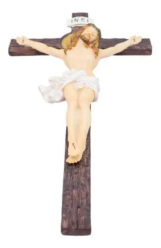 Crucifixo Porta Parede Jesus Crucificado Em Resina Envio Já Frete grátis