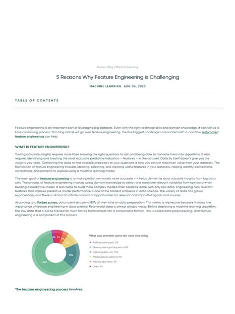 5 Reasons Why Feature Engineering Is Challenging Pdf