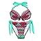 EONAR Damen Seitlich Gebunden Bikini Sets Abnehmbar Bademode Push Up Bikinioberteil Mit