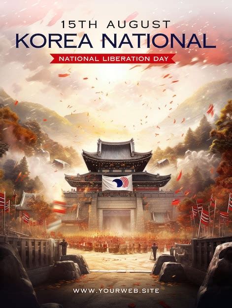 Korean Liberation Day Greeting Poster Premium Ai Generated Psd