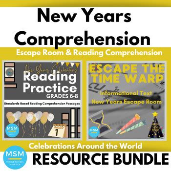 New Years Reading Comprehension Bundle Informational Passages