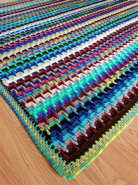 Scrap yarn stash buster blanket free crochet pattern – Artofit