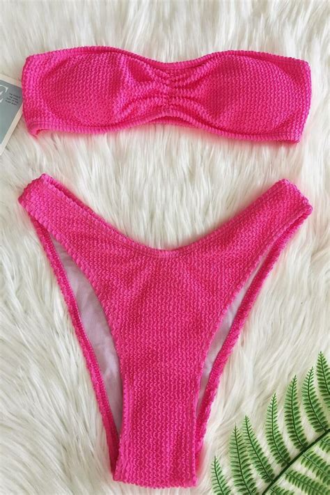 Strój Kąpielowy Dwuczęściowy Sjy NF M Shein Bikini Komplet Struktura Neon Ceny i opinie