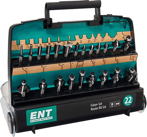 ENT 09007 6 tlg Nutfräser Set Hartmetall Grundschneide zum Einbohren